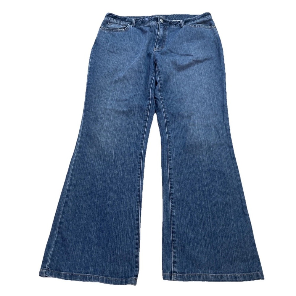 Liz Claiborne Jeans Womens 12 Blue High Rise Bootcut Stretch Medium‎ Wash Denim